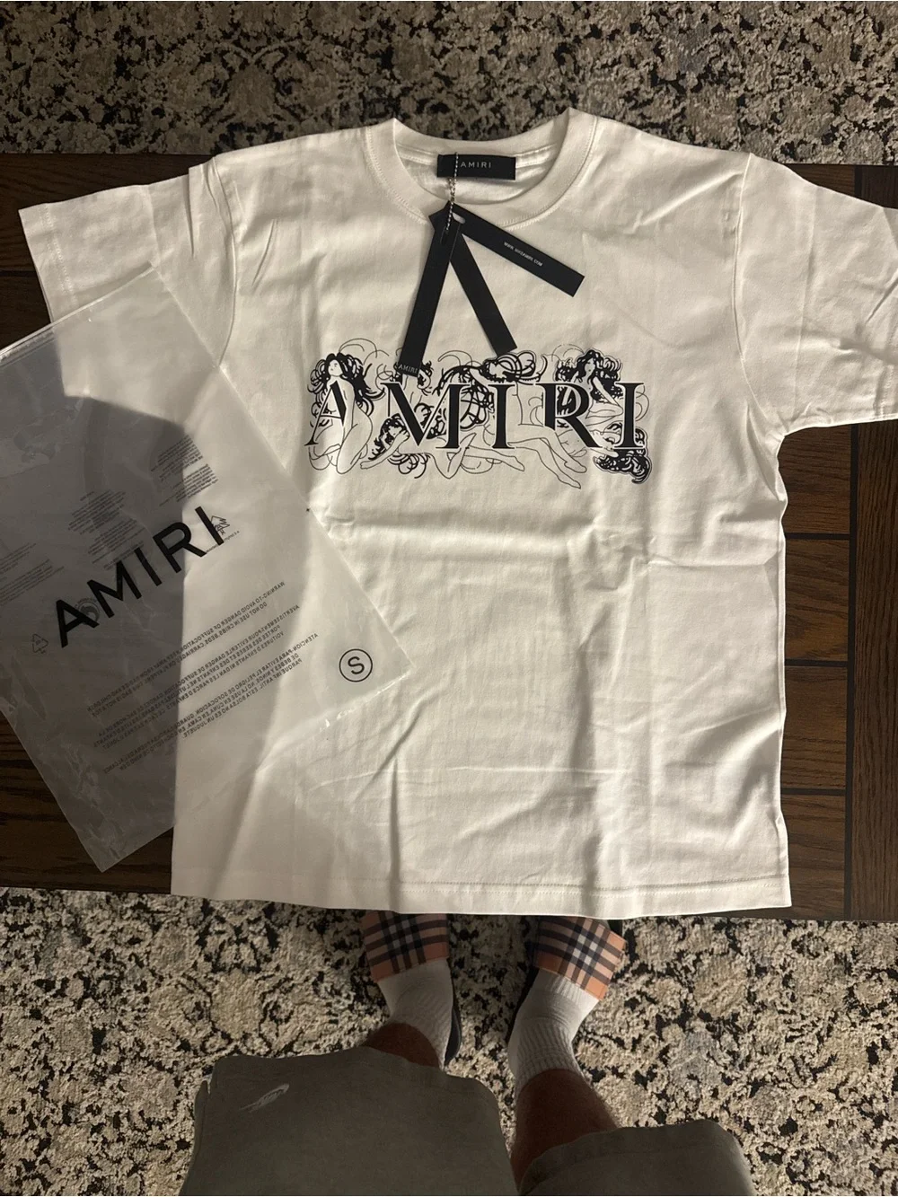AMIRI White Kids Short-Sleeve Logo Tee with Black Print
